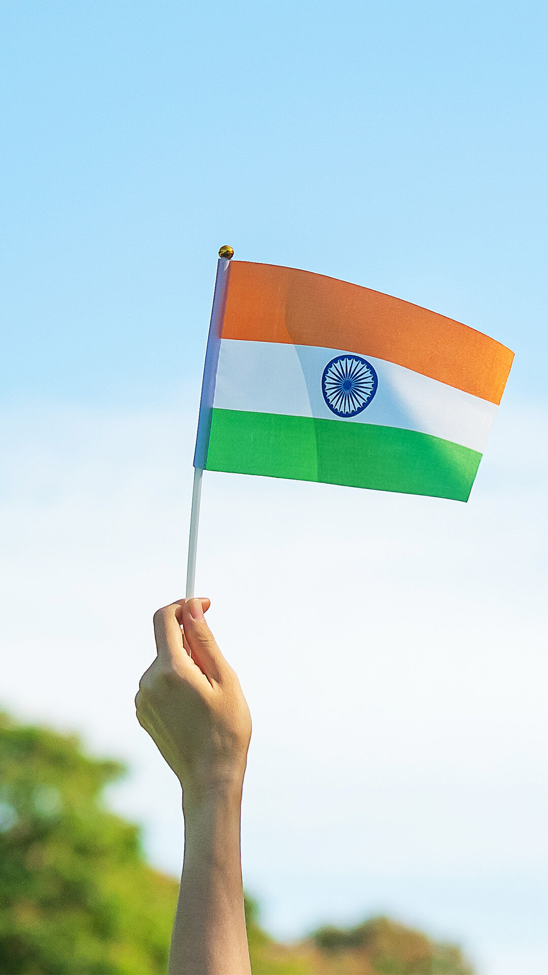 A man holding indian national flag on republich day